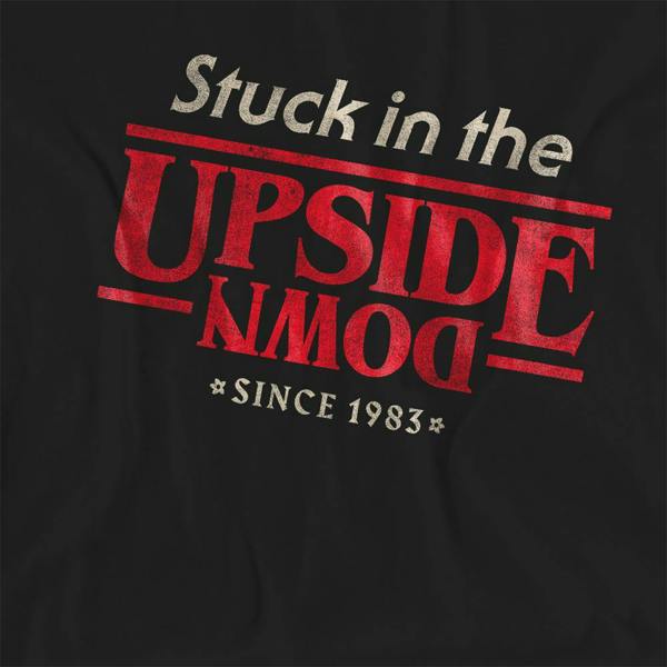 Stranger Things Womens/Ladies Upside Down Slogan T-Shirt - Black - 