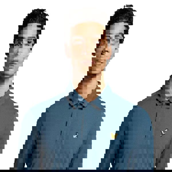 Lyle & Scott Concealed Button LS Polo Blue S