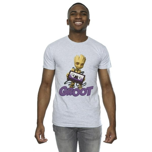 Guardians Of The Galaxy Mens Groot Casette T-Shirt - Sports Grey