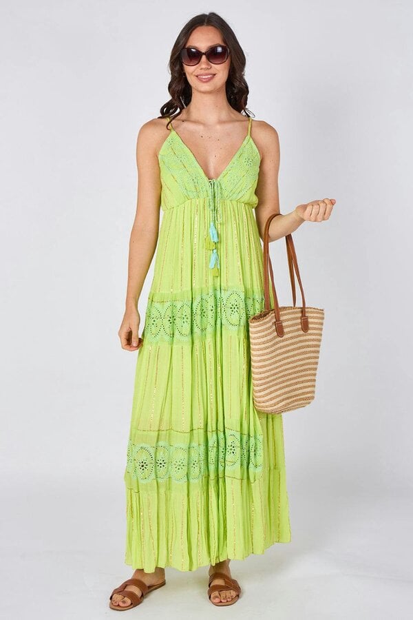 Lace Detail Boho Maxi Dress