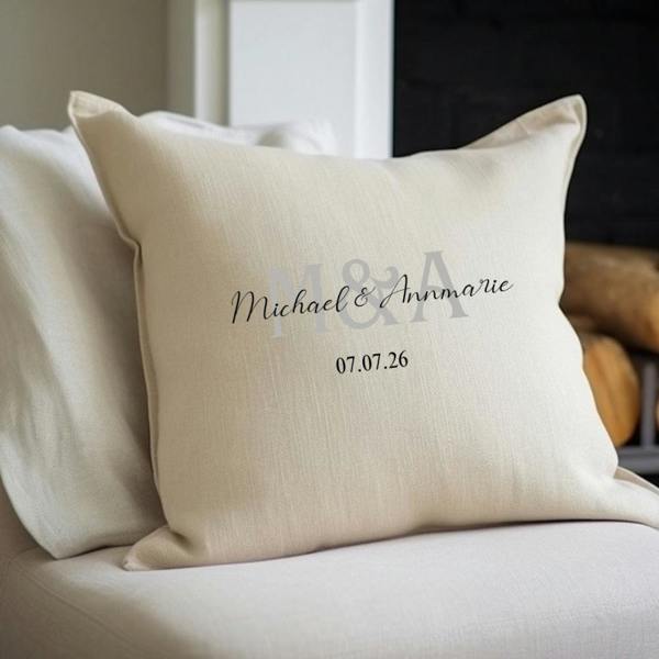 Aye Do Gifts Mr & Mrs Couples Initial Cushion