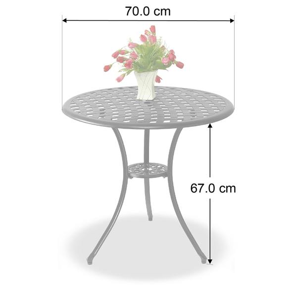 Homeology OSHOWA Garden and Patio Grey Cast Aluminium Bistro Table