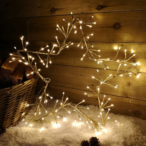 Samuel Alexander 60cm Gold Christmas Star 150 Warm White LED Indoor/Outdoor Christmas Decorations