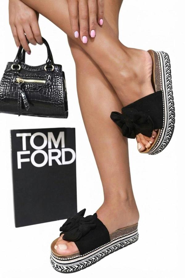 Abigail Platform Wedge Heel Sandals - Black_wb