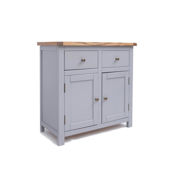 Cabinet Bits Mirano Grey 2 Drawer 2 Door Sideboard Brass Knob