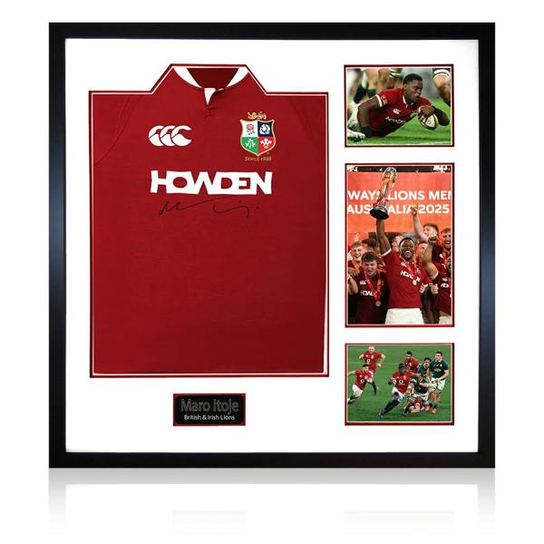 Maro Itoje Signed British & Irish Lions 2025 Shirt Elite Frame