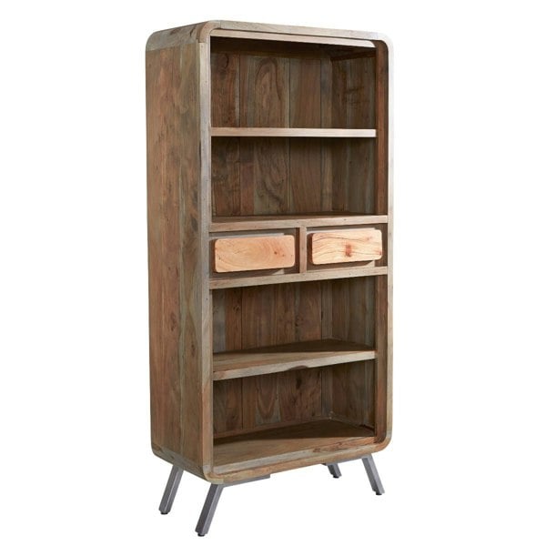 IH Design Aaron Wood & Metal Wide Bookcase