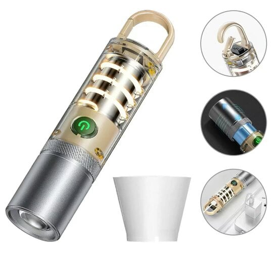 Havendro Super Bright Rechargeable USB LED Camping Flashlight Telescopic Torch Lamp Tool