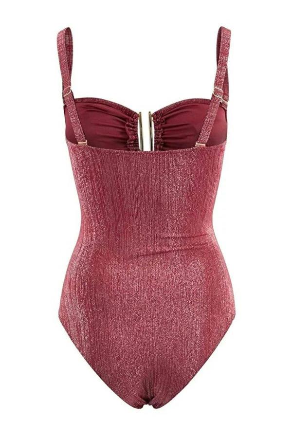 WOVCOR Strapless Regular Swimsuit with Glitter Accessories