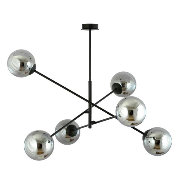 Emibig LINEAR Pendant lamp 6 x E14 Black with Graphite Shade