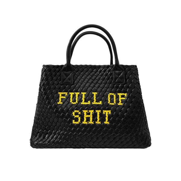Lilly Loves Vegan FULL OF SHIT Woven Handbag