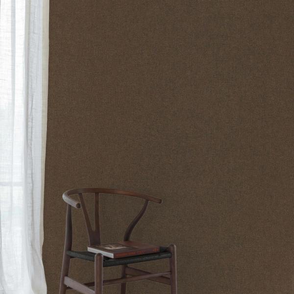 Grandeco Boutique Atogo Semi Plain Woven Effect Luxury Weight Embossed Wallpaper, Chocolate Brown
