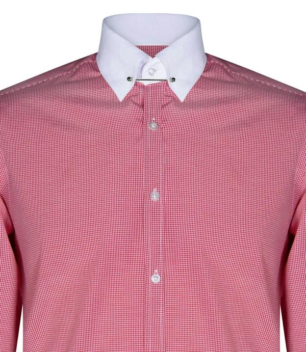 TruClothing Mens Club Collar Red Shirt 1920s Peaky Blinders With Bar Poplin Pin Smart Casual
