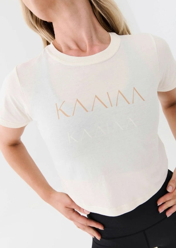 P.E Nation PE Nation Womens Kaaiaa X P.E Nation Organic Cotton Crop Tee in Cream