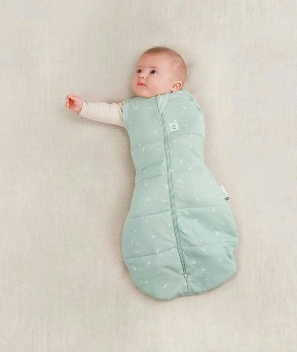 Organic Winter Cocoon Swaddle Sleeping Bag - Sage - 2.5 TOG