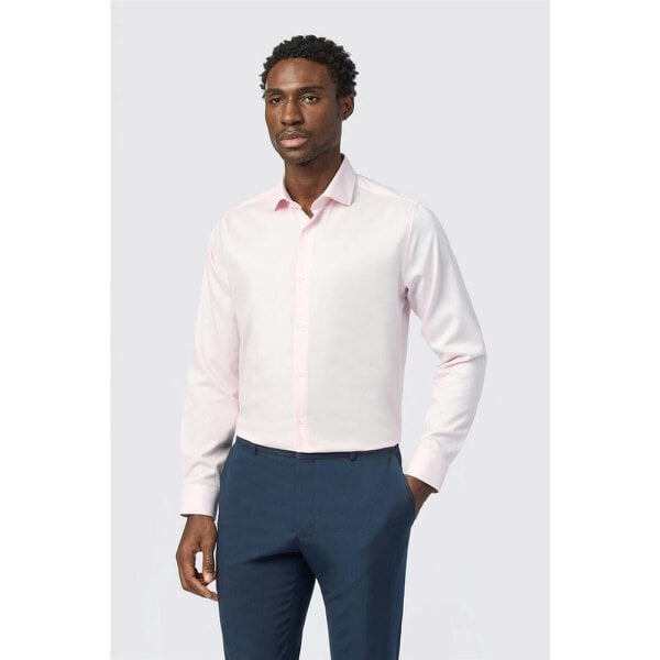 Alexandre Silver Alexandre Tailored Fit Pink Non-Iron Textured Shirt