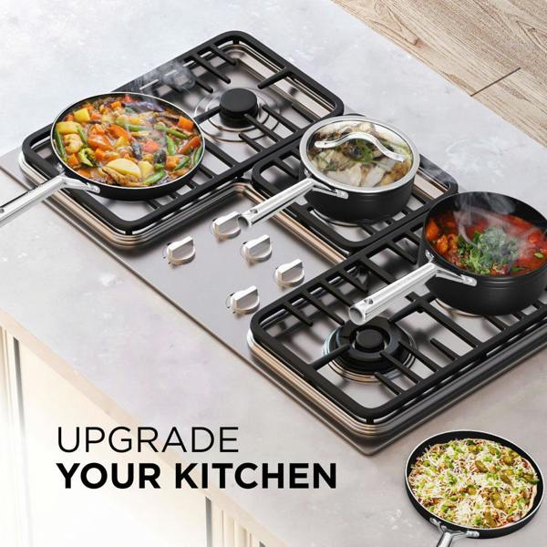 DMD Collective VITA - Non Stick Pan Set - Durable Stainless Steel Pans for Induction Stove Cooking