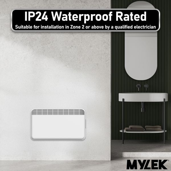 MYLEK WiFi Electric Panel Heater Radiator Smart Wall Mounted or Freestanding Heater with App Control 1.5kw