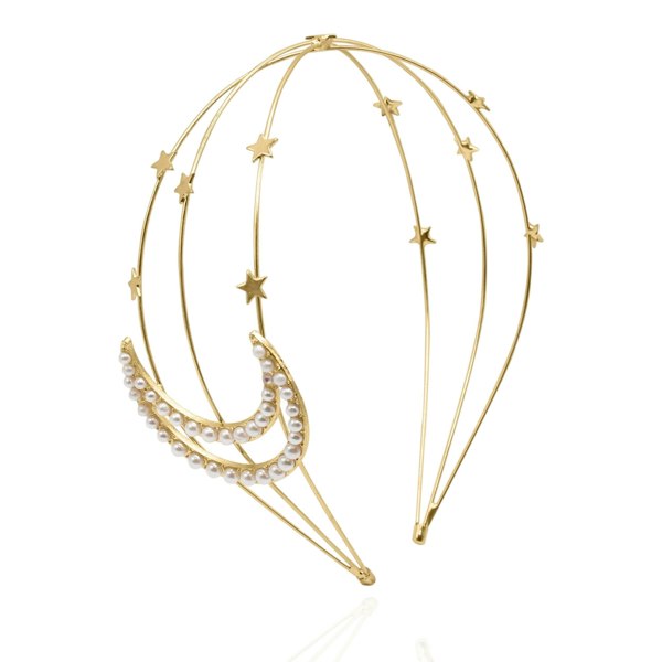 Luna Charles Aisha Gold Moon Pearl Headband