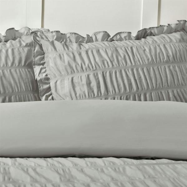 Seersucker Frill Silver Duvet Cover Set