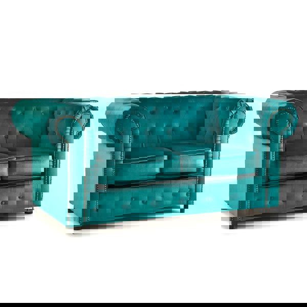 Furnishings For Less Ashbourne Chesterfield Plush Velvet Fabric Sofa Suite