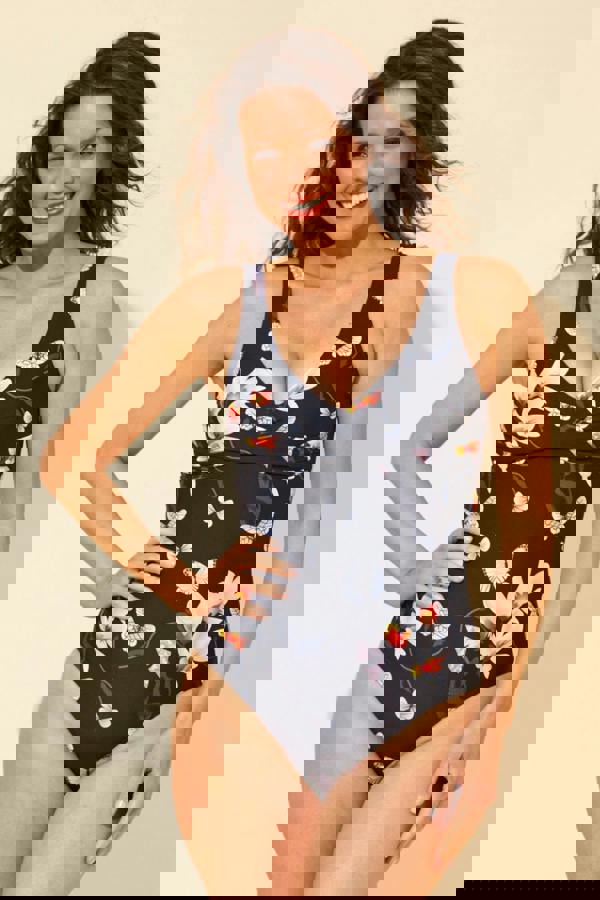 Oriental Wrap Front Swimsuit