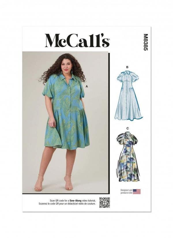 McCalls 8385 Paper Sewing Pattern – Women's Dress, Intermediate