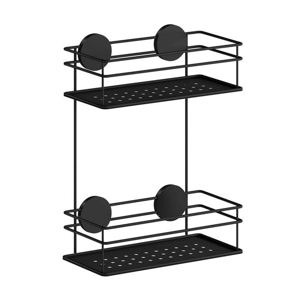 Black double shower basket
