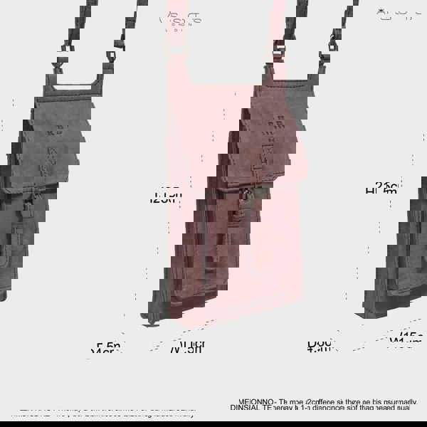 Real Hide Bags 'MYLA' Plum Distressed Real Leather Mobile Phone Crossbody Bag