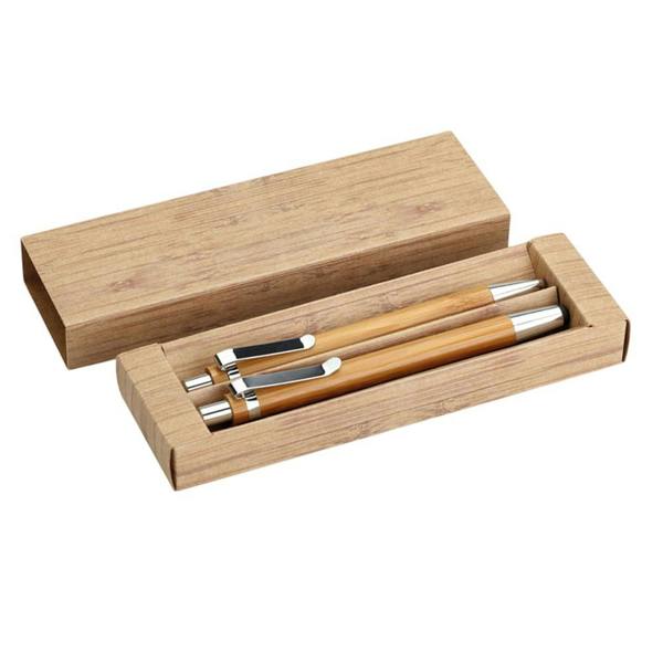 MidOcean Bambooset Bamboo Pen & Pencil Set - Wood - 