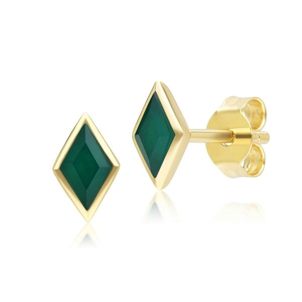 Gemondo Classic Chalcedony Stud Earrings in 9ct Yellow Gold