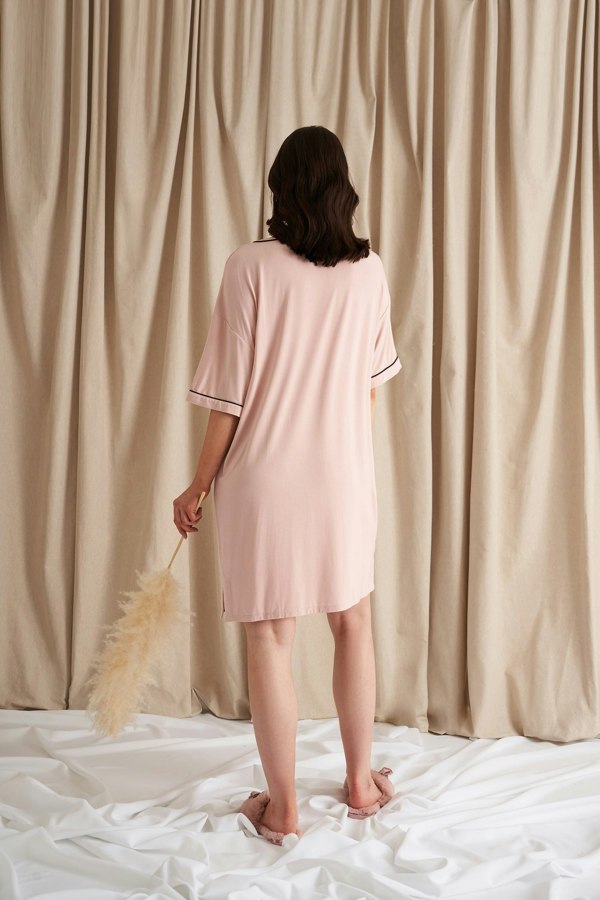 Pretty You London Women's Bamboo Classic Tee Dress in Pink