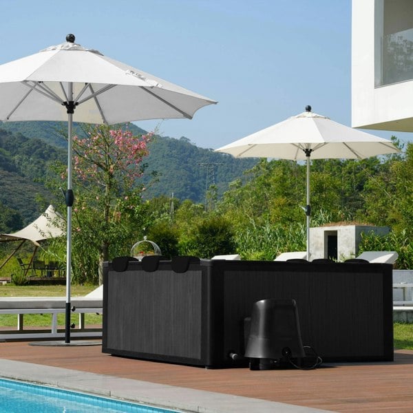 Wave Adriatic | 6 Person Square Aluminium Frame Hot Tub | Black Wood | UKCE