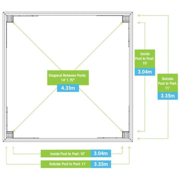 Yardistry Wooden Gazebo 12ft x 12ft (3.7m x 3.7m), Meridian Series 3.7m x 3.7m Wooden Gazebo 12