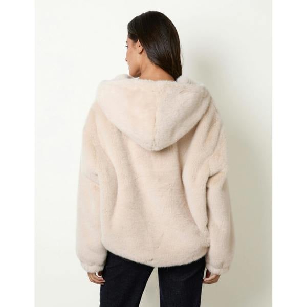 Blue Vanilla Hooded Faux Fur Coat