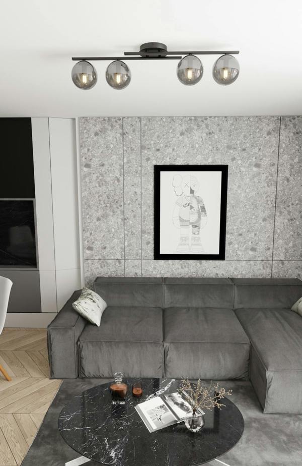 Emibig KAIRO Ceiling lamp 4 x E14 Black with Graphite Shade