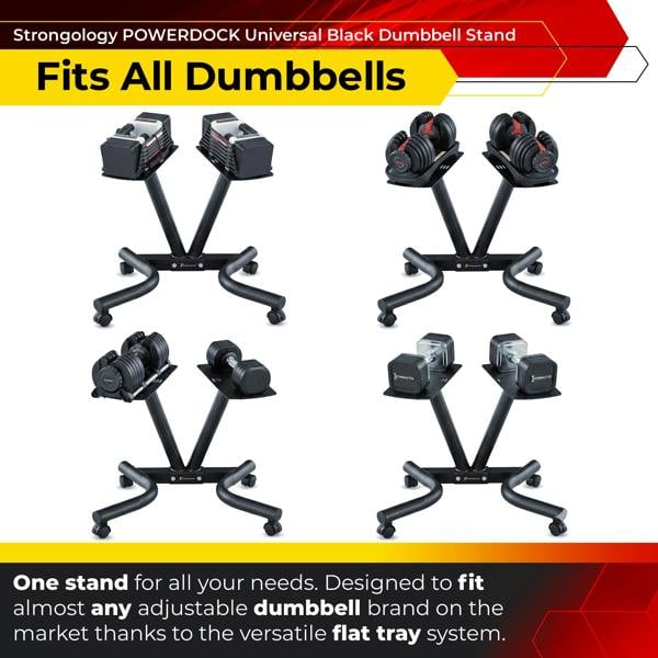Homeology Durable Steel Adjustable Dumbbell Universal Floor Stand, Space Saver Adjustable Weights Rack (Dumbbells Not Included)