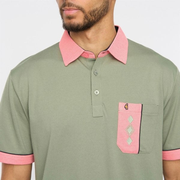 Gabicci G52X07 Mens Short Sleeve Plated Jersey Polo Shirt Gabicci Classic - SAGE