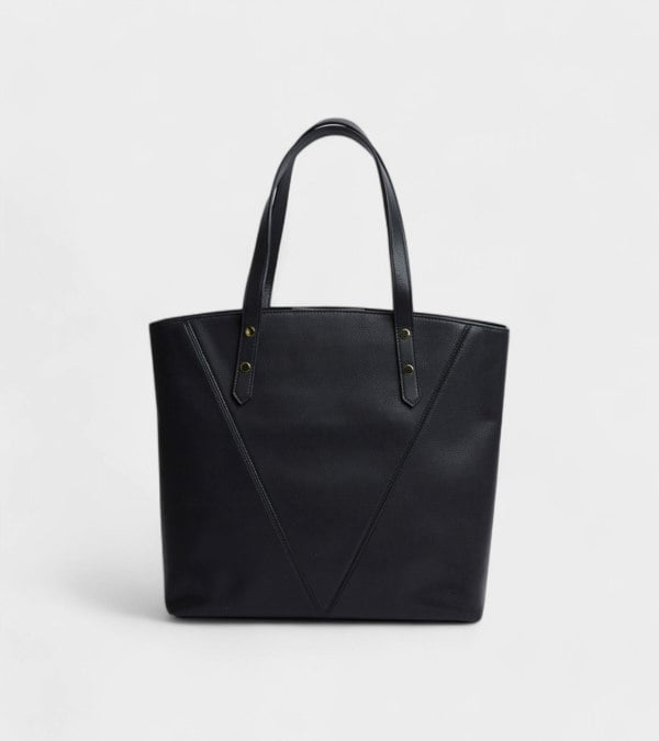 Votch Honor Vegan Bio-Based Bamboo Leather Tote Bag - Black