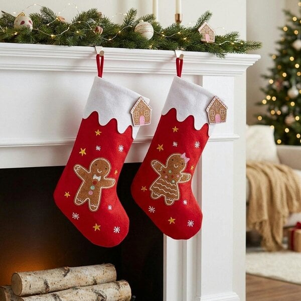 Garden Greatness Traditional Embroidered Gingerbread Stocking