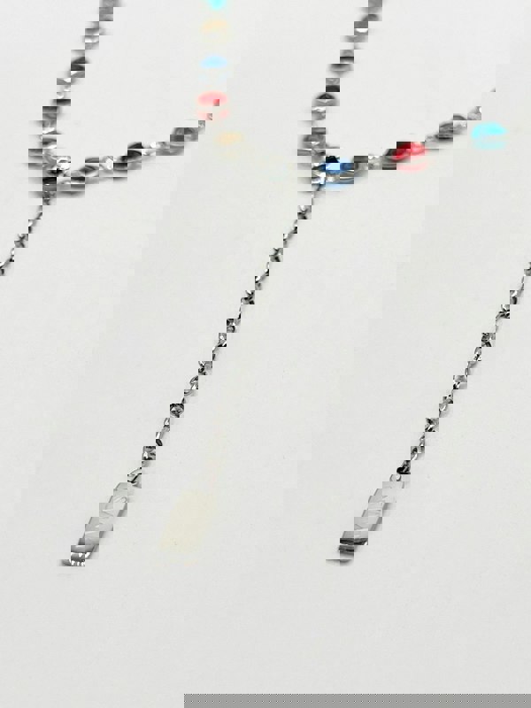 SVNX Crystal Chain Necklace in Multi - Gift Boxed