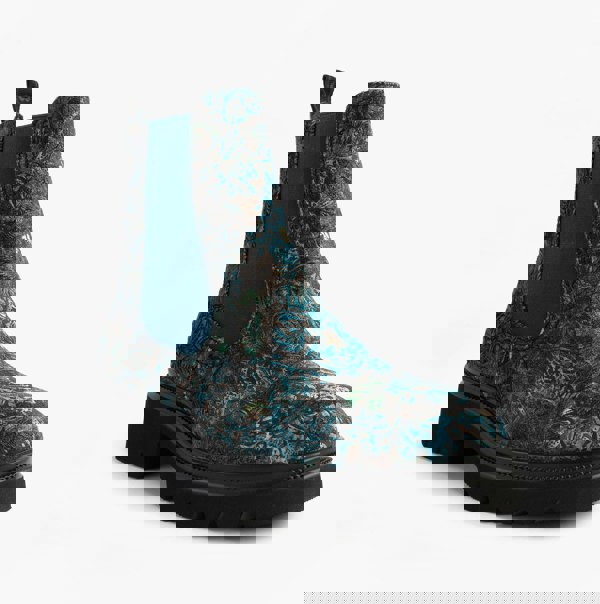 Heavenly Feet ZETA MEADOW VELOUR Womens Chelsea Boots Blue Velour