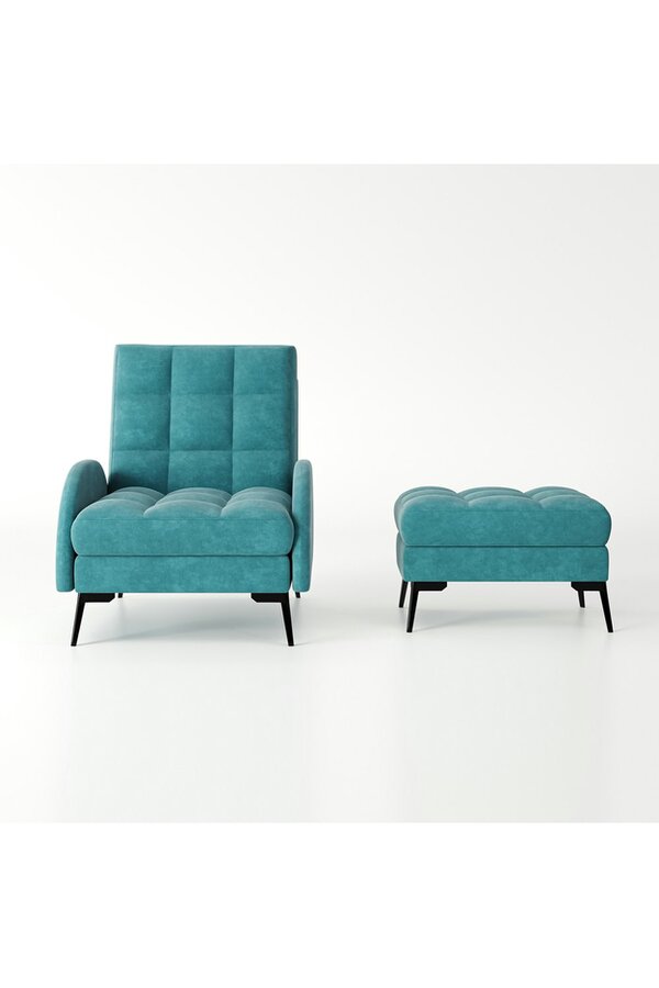 Living and Home Modern Leisure Armchair with Footstool