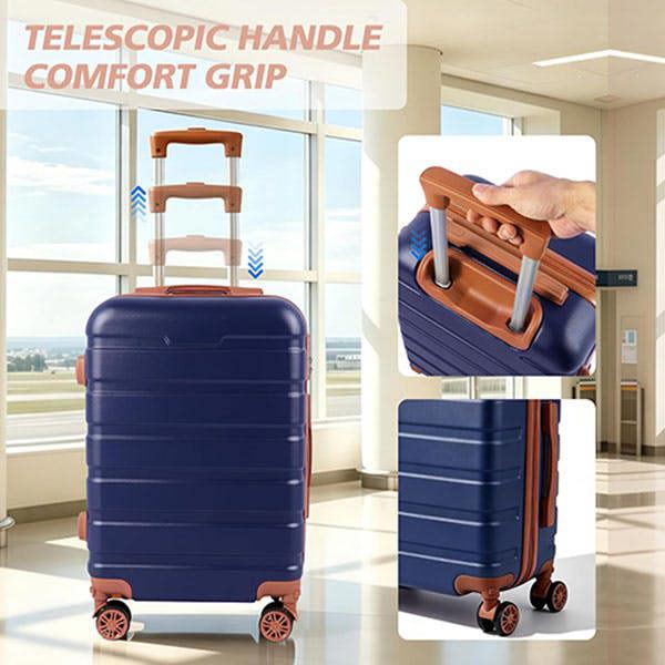 Leaper 20" ABS Carry-On Luggage with Removable Wheels & TSA Lock
