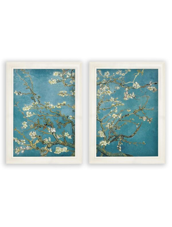 Exceptional Art Almond Blossom - Vincent Van Gogh Set of 2 Prints - 50 x 70cm - Ivory - Set of 2