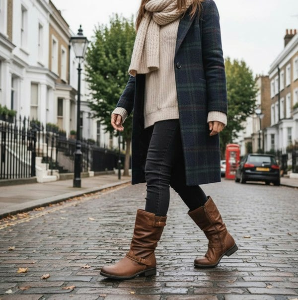 Rieker 98860-22 Womens Calf Length Boots - Nut Brown