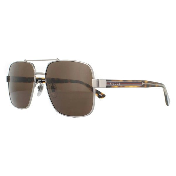 Gucci Sunglasses GG0529S 002 Ruthenium Havana Brown