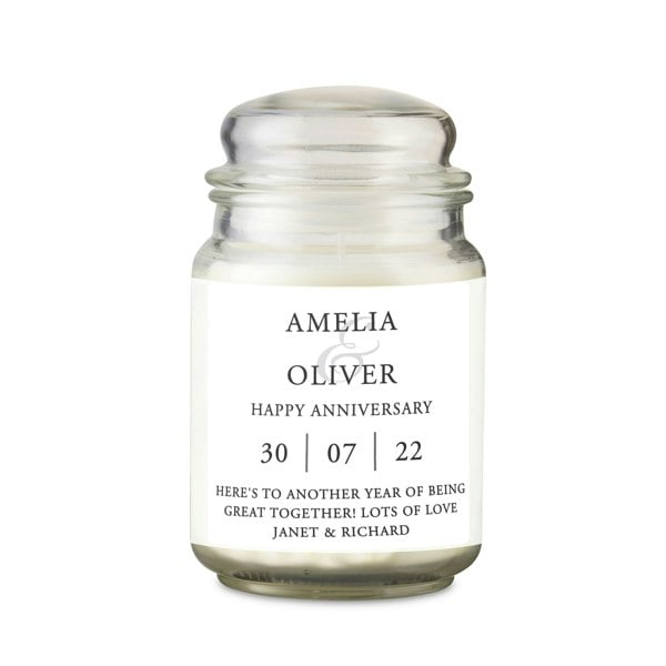 Personalised Memento Company Personalised Couples Large Scented Jar Candle