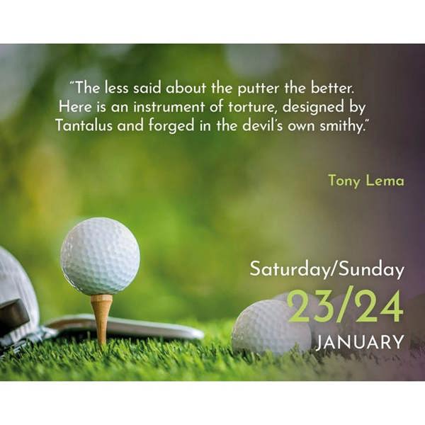 Golf Quips Mini Desk Calendar 2027, Desk Calendars, Day To View, Sports, Gift