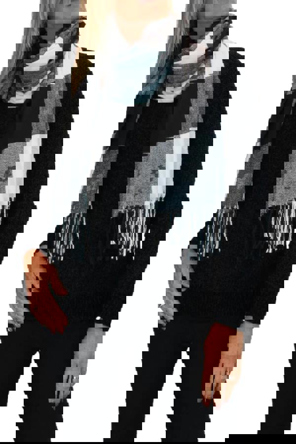 Paulo Due Wool Blend Pashmina Scarf With Floral Details